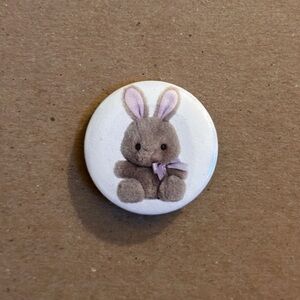Adorable Brown Bunny Button
